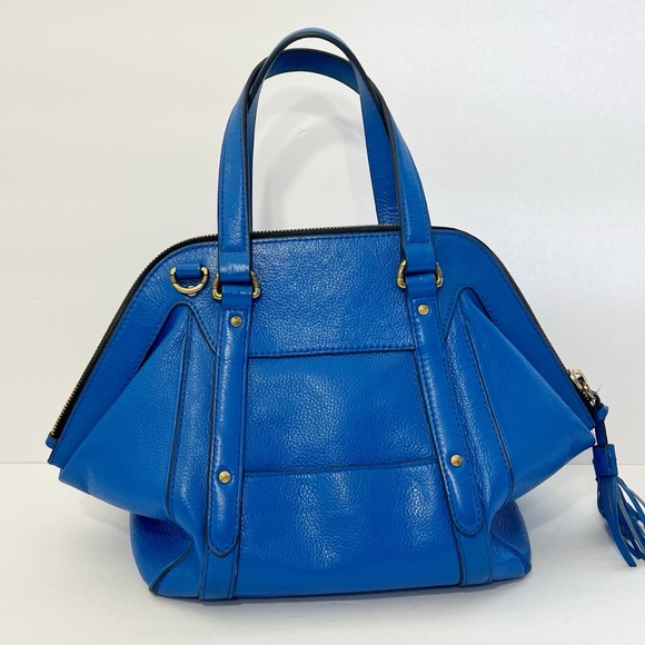 OrYany Anabelle Royal Blue Pebbled Leather Satchel Bag - Picture 2 of 16